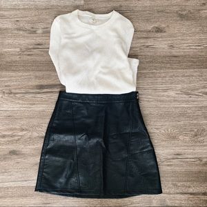zara faux leather mini skirt